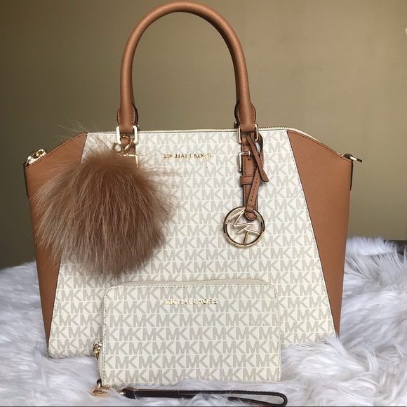Michael Kors Handbags - 3PCS Michael Kors Ciara Large Satchel wallet charm